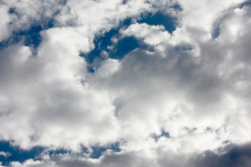 Fototapeta premium blue sky and white clouds.Freshness of the new day.Bright blue background.Relaxing feeling like being in the sky.