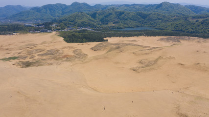 鳥取砂丘の風景 ドローン空撮