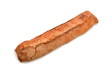 Fresh baguette isolated in white.