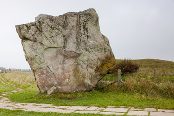 Details of stones and environs in the Prehistoric Avebury Stone Circle, Wiltshire, England, UK