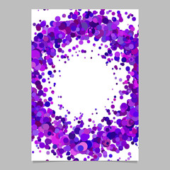 Blank abstract confetti wreath page background template with dispersed circles
