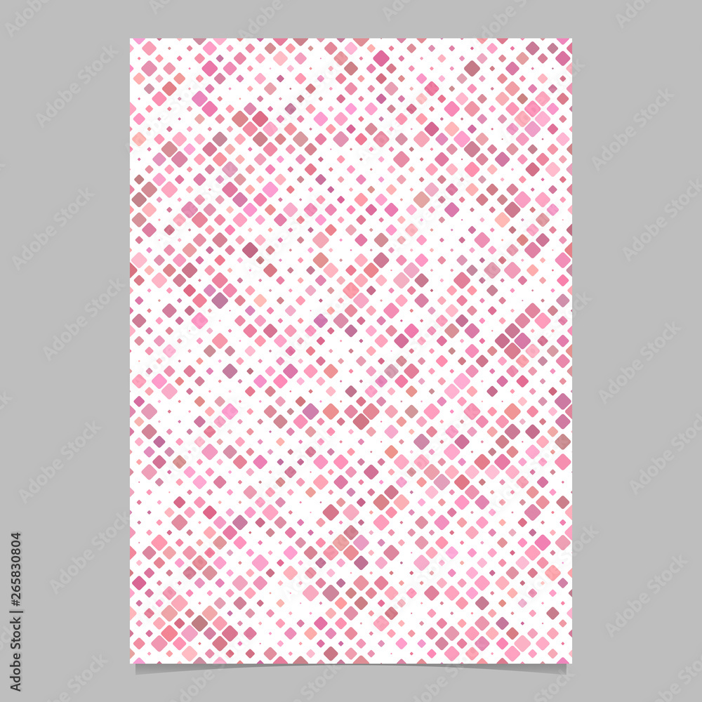 Poster pink diagonal rounded square mosaic pattern brochure template