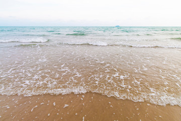 soft wave of the sea on the sandy beach.