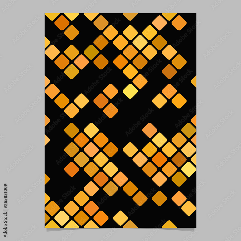 Poster orange abstract diagonal rounded square pattern background page template