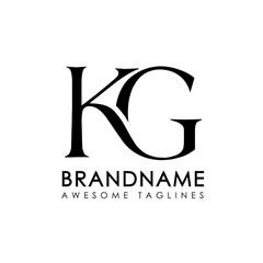 creative simple initial letters KG logo monogram style - obrazy, fototapety, plakaty