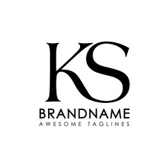 creative simple initial letters KS logo monogram style