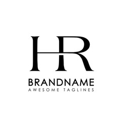 creative simple initial letters HR logo monogram style