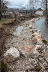 river bank in state of rebuilding