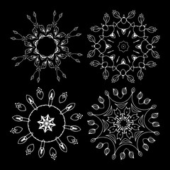 Beautiful ornamental rosettes set. For ethnic or tattoo design.