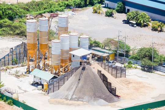 Cement mixing plant, equipment for production cement and concrete