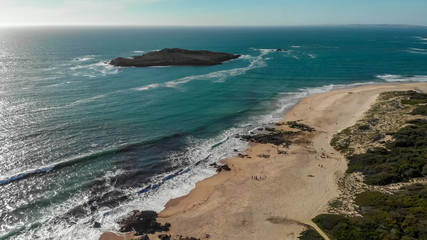 Fototapeta na wymiar Vista da Praia da Ilha do Pessegueiro em Porto Covo Portugal
