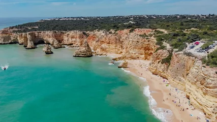 Crédence de cuisine en verre imprimé Plage de Marinha, Algarve, Portugal Vista da Praia da Marinha em Lagoa Algarve Portugal