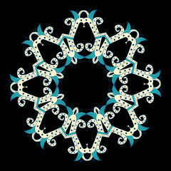 Beautiful ornamental rosette. For ethnic or tattoo design.