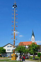 Maibaum Aufstellung in Dasing