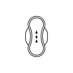 Icon of feminine sanitary pad. Simple linear vector illustration.