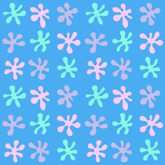 Pattern for seamless background colorful blots neon palette blue, cream, pink