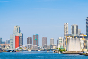 Fototapeta na wymiar 晴海エリアの風景　High-rise condominium in Tokyo