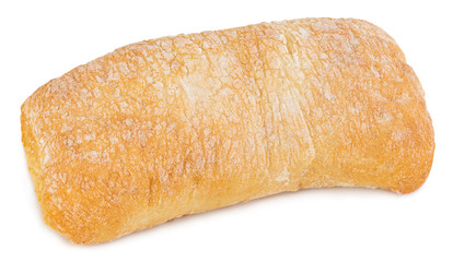 Ciabatta (Italian bread), isolated on a white background