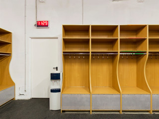 an empty locker room in the sports club, school, section