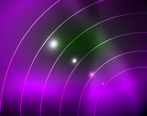 Neon circles abstract background