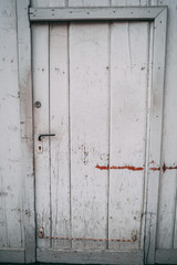 Old barn door (white) with signs of weathering
