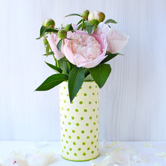 bouquet of peonies in a vase