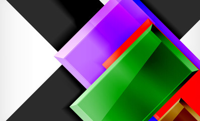 Bright colorful square shape blocks geometrical background