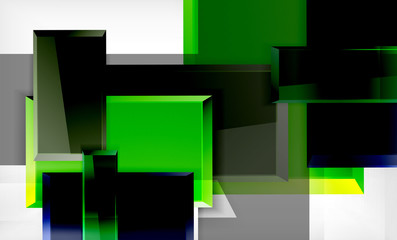 Fototapeta na wymiar Bright colorful square shape blocks geometrical background