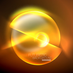 Vector glowing neon circles abstract background