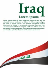 Flag of Iraq, Republic of Iraq. Template for award design, an official document with the flag of Iraq. Bright, colorful vector illustration.