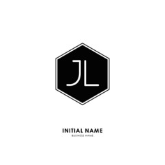 J L JL Initial logo letter with minimalist concept. Vector with scandinavian style logo.