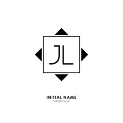 J L JL Initial logo letter with minimalist concept. Vector with scandinavian style logo.