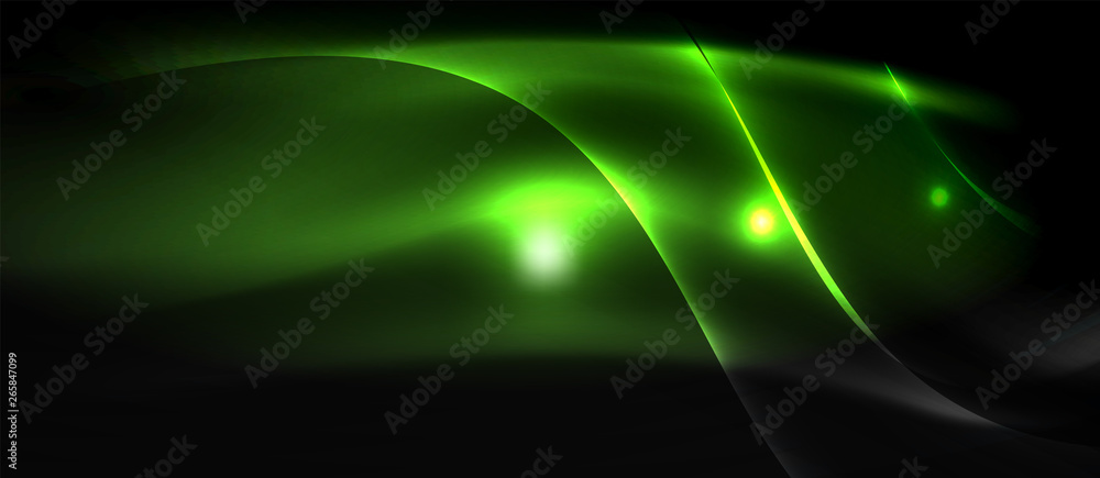 Wall mural neon light waves