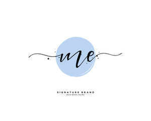 M E ME initial logo handwriting  template vector