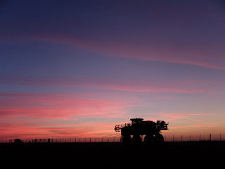 Fototapeta premium Sunset in farm