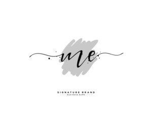 M E ME initial logo handwriting  template vector