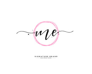 M E ME initial logo handwriting  template vector