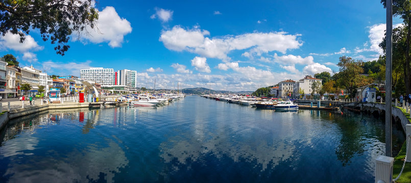 Tarabya Yacht Port at Bosphorus in Istanbul, Turkey.