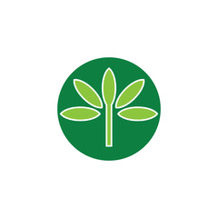 Circle with Leaf logo design
