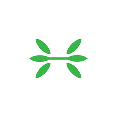 Letter H with leaf logo design
