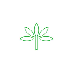 Green Leaf logo design vector