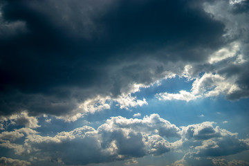 Clouds in the sky with bright sun