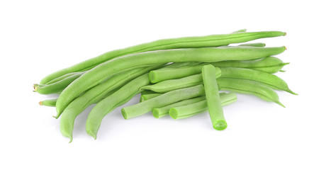 Green beans isolated on white background