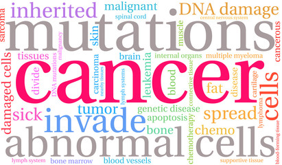 Fototapeta premium Cancer Word Cloud on a white background. 