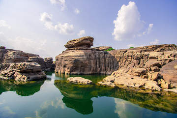 Natural of rock canyon in mekhong river, Kaeng Chom Dao, Ubon Ratchathani province, Thailand.