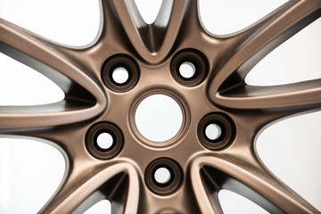 Detail close up of luxury light alloy wheel