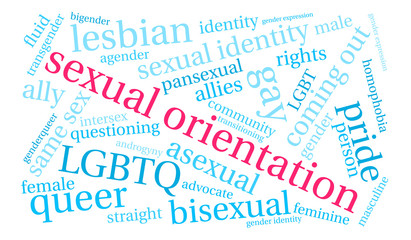 Sexual Orientation Word Cloud on a white background. 