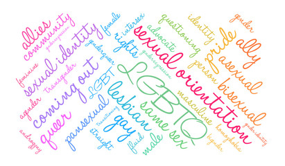 Sexual Orientation Word Cloud on a white background. 