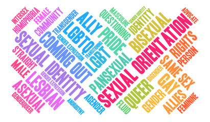 Sexual Orientation Word Cloud on a white background. 