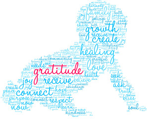 Fototapeta na wymiar Gratitude Word Cloud on a white background. 
